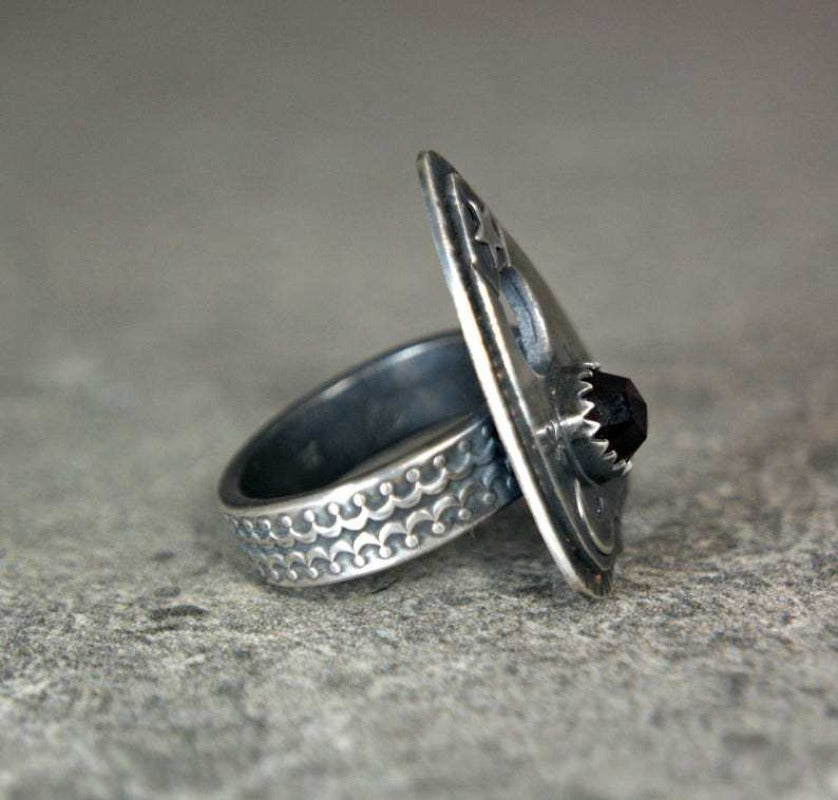 Wholesale Vintage Star Moon Ruby Creative Ring